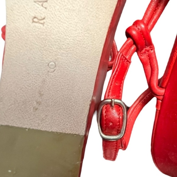 Ralph Lauren Collection Spring 07 Red Strappy Sandals Napa Leather Wedge US 9 - Picture 13 of 14